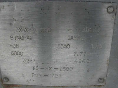 USED SULZER BINGHAM 3X4X8.25 MSD