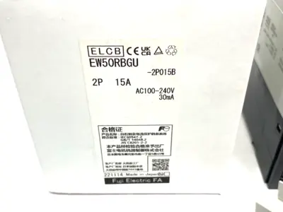 USED FUJI ELECTRIC G-TWIN EARTH-LEAKAGE BREAKER 15A 2-POLE 100-240VAC
