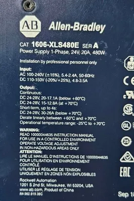 Allen-Bradley 1606-XLS480E SER A. Power Supply 4E-20