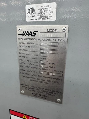 2010 Haas VF-2SS Vertical Machining Center