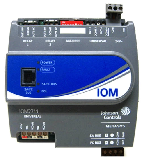 Johnson Controls MS-IOM2711-0 6-Point IOM Input Output Module, 2UI 2UO 2BO FC [New]