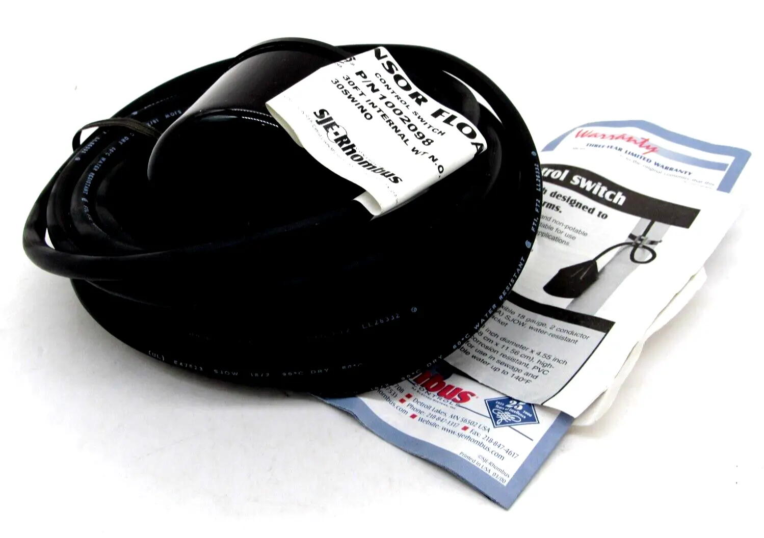 NEW SJE RHOMBUS CONTROL 1002098 SENSOR FLOAT
