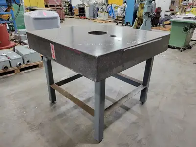 48" x 48" x 8" Grade AA Granite Surface Plate w/ 9" Center Hole