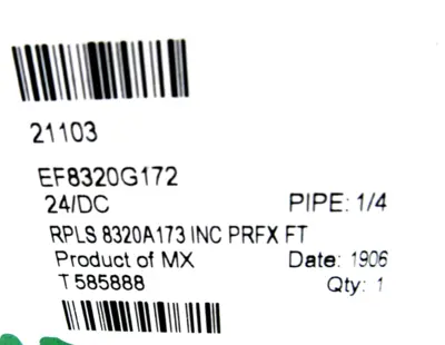 NEW ASCO EF8320G172 SOLENOID VALVE 24DC PIPE 1/4"