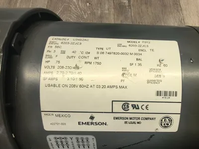 EMERSON U34S2AC ELECTRIC MOTORS | ESS Industrial Equipment Sales (7)