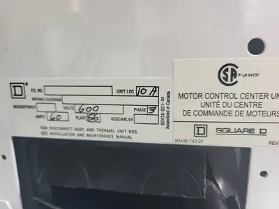 USED SQUARE D MODEL 6