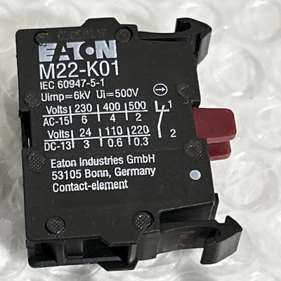 (3)Allen-Bradley 800F-X01&(3) Eaton M22-K01 Contact Blocks