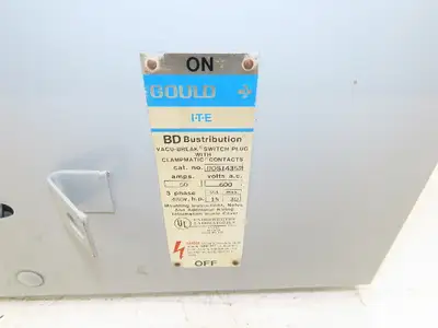 Gould Modicon BOS14352 Vacu-Break Switch Plug W Clampmatic Contacts 60A 600V