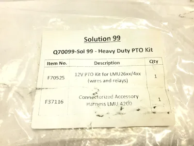 Solution 99 Q70099 Heavy Duty PTO Kit Connectorized Accessory Harness LMU 4200
