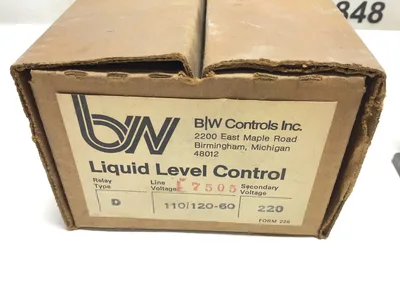 BW D Liquid Level Control Relay Series 7505 Line 110/120V 60Hz Secondary 220V