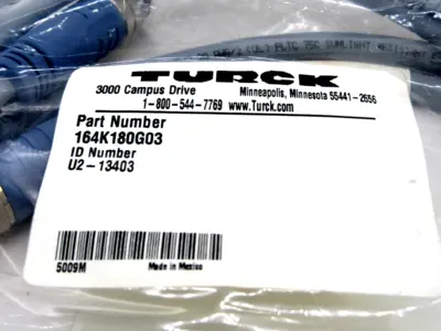 NEW TURCK 164K180G03 CORDSET U2-13403
