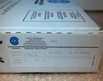 NEW Continental Disc Corp 8038996A