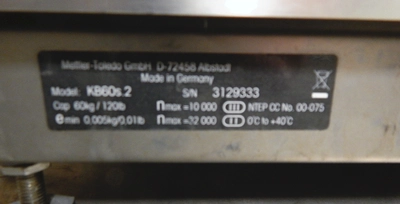 USED METTLER TOLEDO 120 LB SCALE KB 660.2