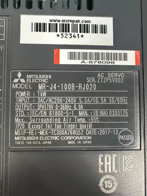 Mitsubishi MR-J4-100B-RJ020 Servo Drive (BIN-1.2.4)