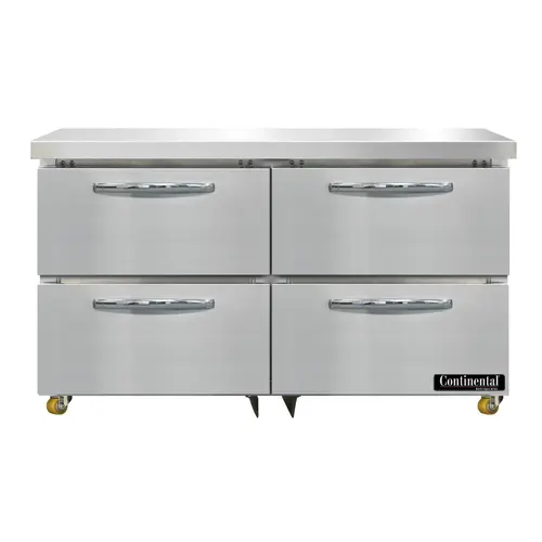 Continental D48N-U-D 48" W Undercounter Refrigerator W/ (2) Sections & (4) Drawers, 115v