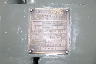 Cleereman 25" Sliding Head Drill