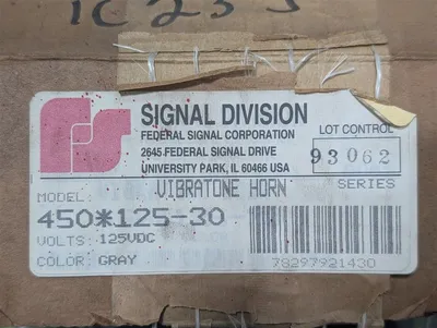 Signal Division 450*125-30 Vibratone Electric Horn 125VDC Gray Series B3 New NIB