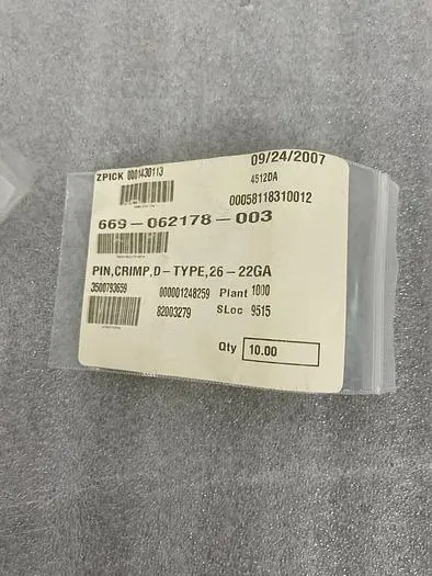 669-062178-003 PIN, CRIMP D-TYPE (lot of 10)