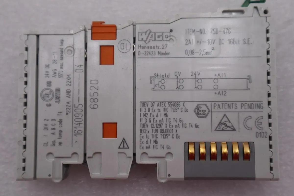 Wago 750-476 Channel Analog Input Module ±10VDC Single Ended 16 Bit #K-1725