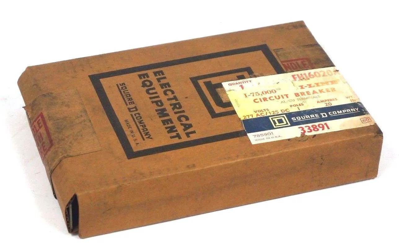 NEW SQUARE D FH16020A CIRCUIT BREAKER 277AC/125DC