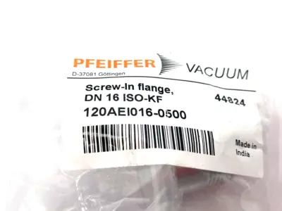 New | in-Stock Pfeiffer Vacuum Screw-in Flange, DN 16 ISO-KF, 2000048586 Valves/Fittings Michigan US | Maverick Industrial Sales #1393205