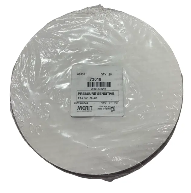 Merit 10" PSA Sanding Discs 50 Grit Aluminum Oxide 25 Pack