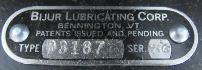 NEW BIJUR D3187 LUBRICATION PUMP