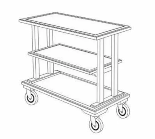 Forbes Industries Room Service Cart w/ (3) Shelves - 37 1/2"L x 18"W x 32 1/2"H, Wood (5534)