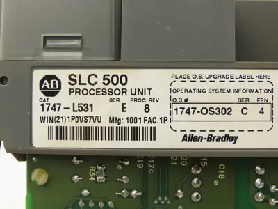 Allen Bradley 1747-L531 SLC 500 PLC Processor Unit Ser C Rev 8 FRN 4