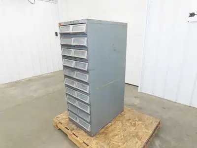 TAB Vintage Industrial Tape Card Storage Cabinet 10 Drawer Unit 19x28x52"