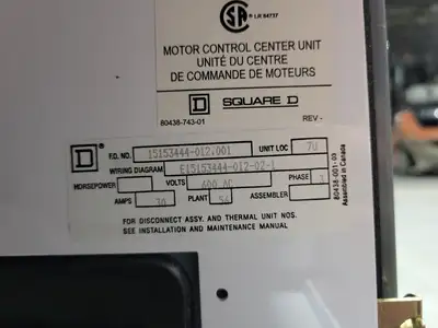 USED SQUARE D MODEL 6