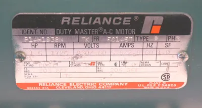 NEW RELIANCE ELECTRIC P14H1938N-TK AC MOTOR 1.5 HP W/ F52A0604M-TK UNIBRAKE