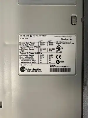 Used Allen-Bradley 20BD052A3AYNARB0 Variable Speed Drives South Carolina US | Palmetto Automation #1521148