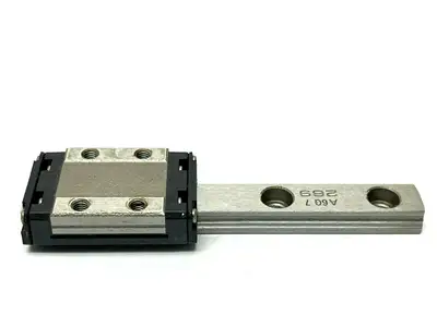 USED THK LINEAR GUIDE RAIL AND 1 BEARING BLOCK