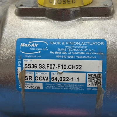 New | in-Stock Max Air SS36.S3.F07-F10.CH22 Valves/Fittings Indiana US | J&J Industrial Supply #1181260