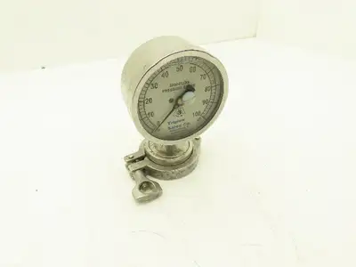 Chicago Stainless 3S-D-2U-GF-BT-SS Sani-Flow Pressure Gauge 0-100psi 2-1/4"