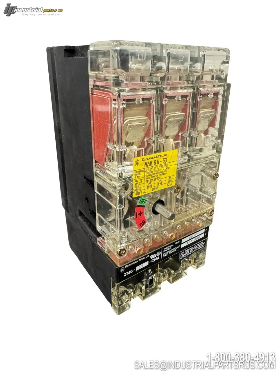 Used KLOCKNER/MOELLER NZM6B/ZM6-63-CNA Circuit Breakers Kentucky US | Industrial Parts R Us Inc. #1493562