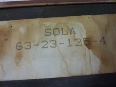 USED SOLA ELECTRIC 63-23-125-4