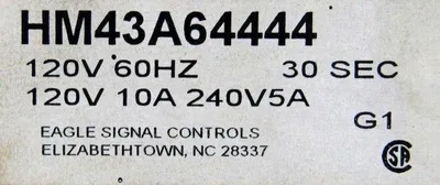 USED EAGLE SIGNAL HM43A64444 TIMER 120V 10A 30 SEC