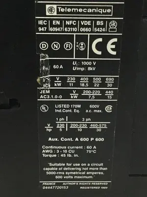 USED TELEMECANIQUE LP1D4011