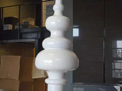 Lot of (1) Resin Decorative Floor Vase 11" x 40" (white)