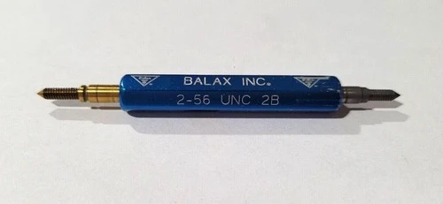 2-56 UNC 2B BALAX GO & NO GO Thread Plug Gages GO P.D. .0744 & NOGO .0772