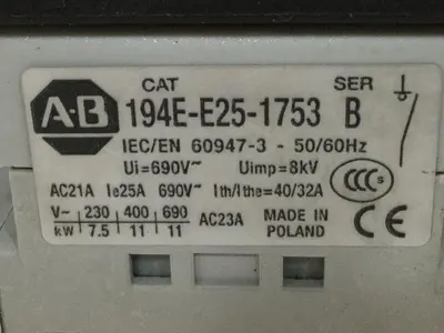 USED ALLEN BRADLEY 194E-E25-1753