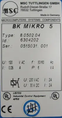 NEW BK MIKRO BK5SC SCANNER 24VDC SYSTEM BK51105 CONTROLLER TK5K.02 BK5RL