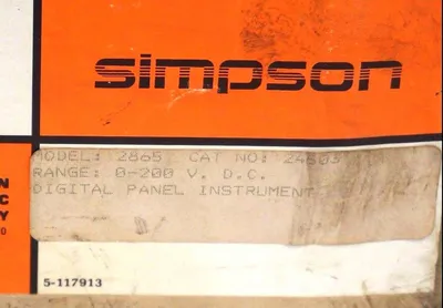 NEW SIMPSON 24603 PANEL METER 2865