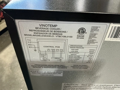 Used VINOTEMP VTBC108L01SS Display Refrigerators Michigan US | Miedema Asset Management Group #1483486