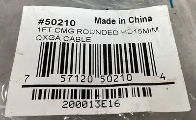 C2G 50210 1FT CMG Rounded Head 15 M/M QXGA Cable 5E-22