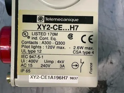 Used TELEMECANIQUE XY2CE2A196HZ Relays & Switches Ohio US | HGR 24 #1580220