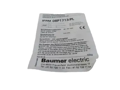 NEW BAUMER ELECTRIC IFRM 08P1713/PL INDUCTIVE SENSOR 08P1713PL