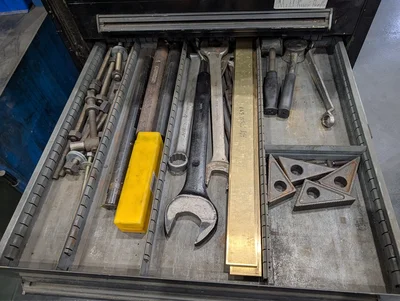 Assorted Mill & Lathe Tooling W/ 12-Drawer Modular Cabinet